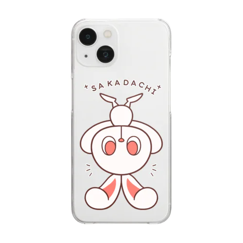 ぽっぷらうさぎ(さかだち(文字あり)) Clear Smartphone Case