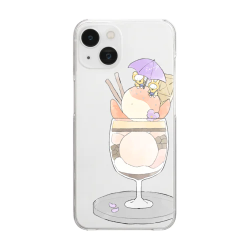 うさぎとクマ・6月のパフェの日 Clear Smartphone Case