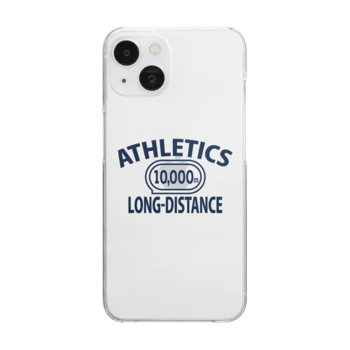 10000m走・長距離走・陸上競技・グッズ・オリジナル・デザイン・Tシャツ・陸上部・男子・女子・美男子・美女・かっこいい・かわいい・アスリート・選手・10000メートル競走・入賞・有望・応援 Clear Smartphone Case