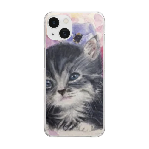 可愛い子猫のかくれんぼ Clear Smartphone Case