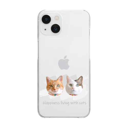 まんまるねこ（グレー） Clear Smartphone Case