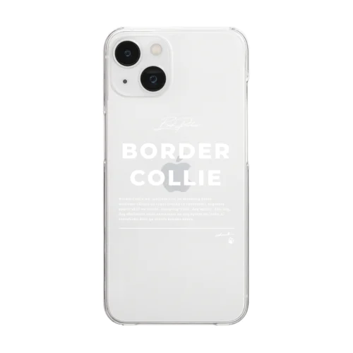 Border Collie wa KAWAII(白プリントver.) Clear Smartphone Case