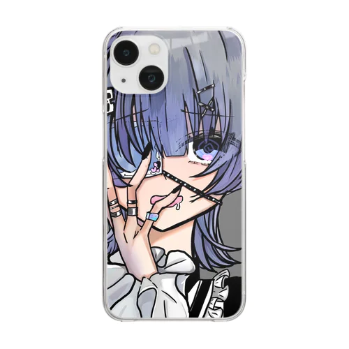 病み系ウルフ女子ちゃん Clear Smartphone Case