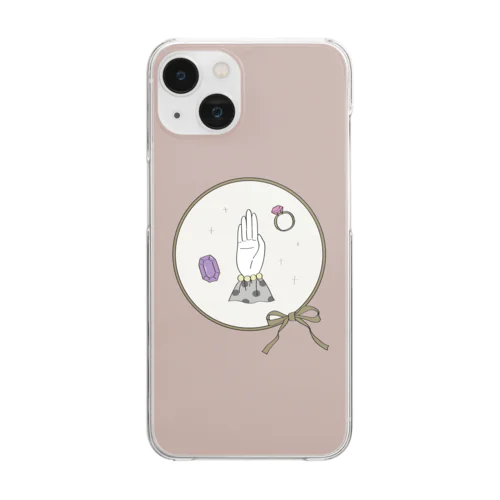 hand motif【モカ】 Clear Smartphone Case