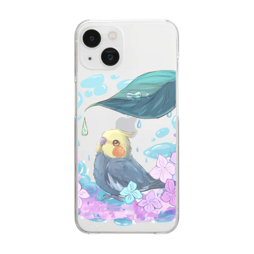 雨宿りオカメ Clear Smartphone Case