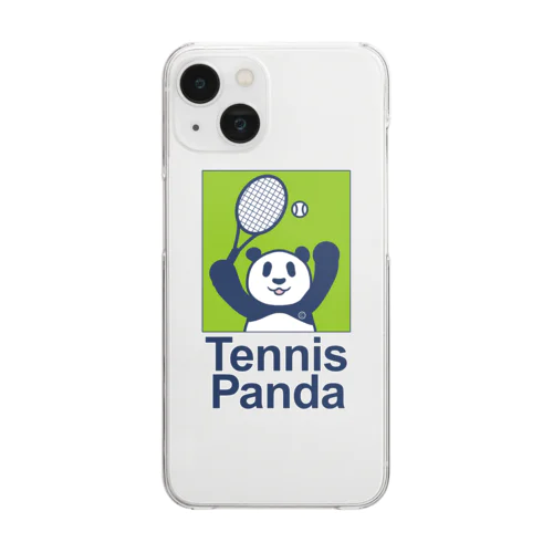 パンダ・テニス・TENNIS・アイテム・デザイン・ラケット・ガット・イラスト・スポーツ・Tシャツ・サーブ・かっこいい・かわいい・選手・画像・ボール・王子・絵・オリジナル（C） クリアスマホケース