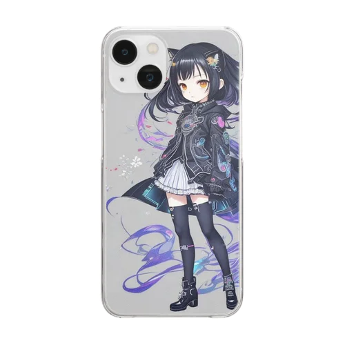 サイバーパンク✖️猫耳少女 Clear Smartphone Case