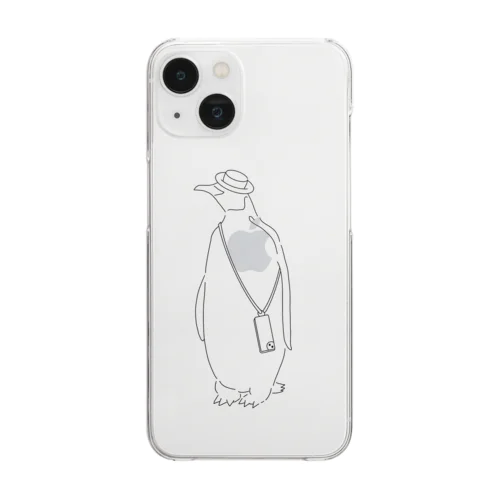 休日ペンギン Clear Smartphone Case