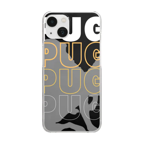 Pug silhouette Clear Smartphone Case