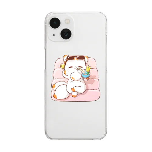 夏満喫中のてnこ Clear Smartphone Case