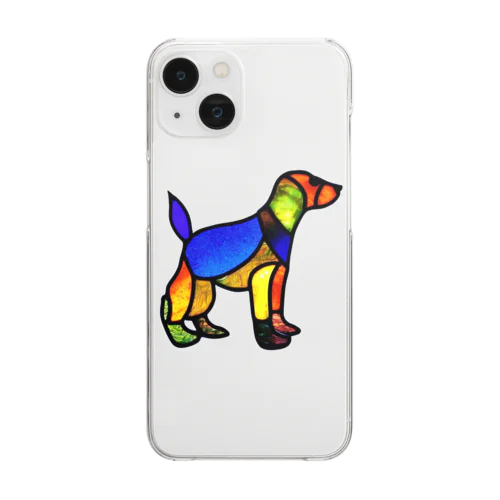 ステンドグラス風の犬 Clear Smartphone Case