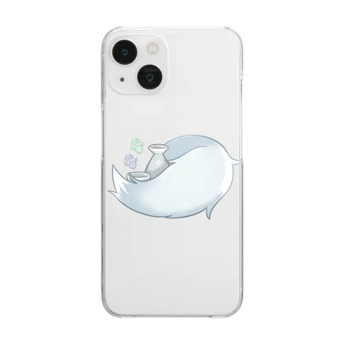 天白尻尾のスマホケース Clear Smartphone Case