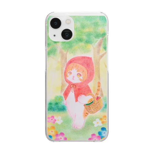 赤ずきんにゃんこ　茶トラ Clear Smartphone Case