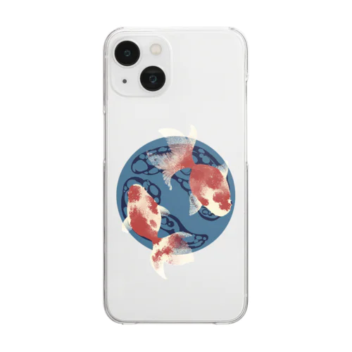 輪になって泳ぐ金魚たち Clear Smartphone Case