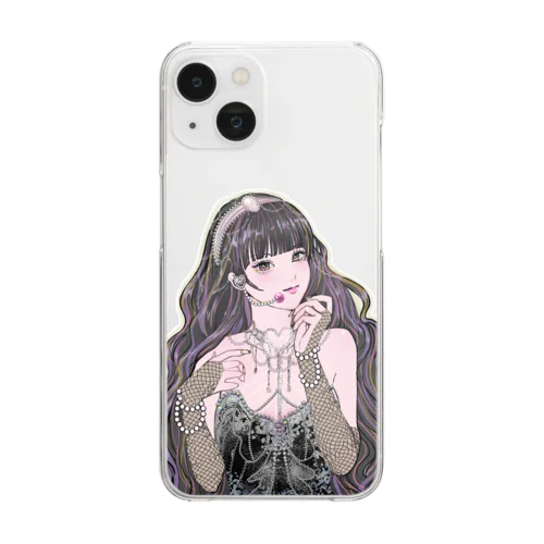 アイドルちゃん(黒) Clear Smartphone Case