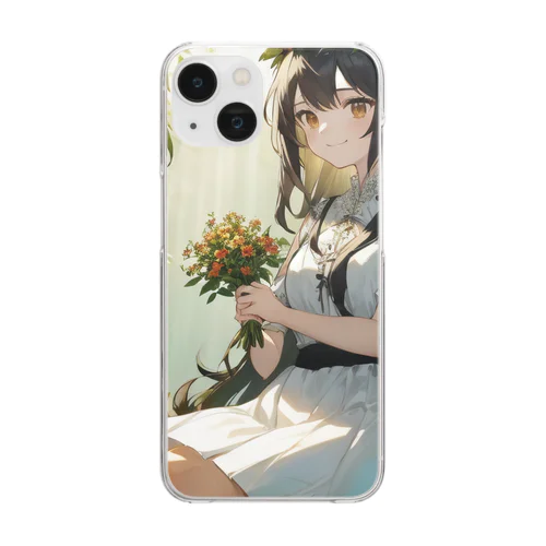 花言葉ガール #01 ウツボグサ Clear Smartphone Case