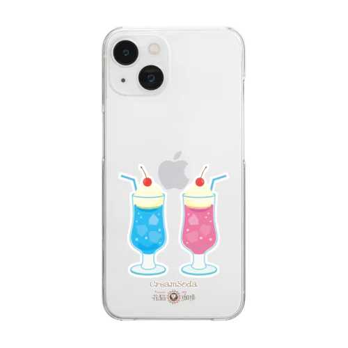 喫茶　花猫珈琲　＜クリームソーダ＞ Clear Smartphone Case