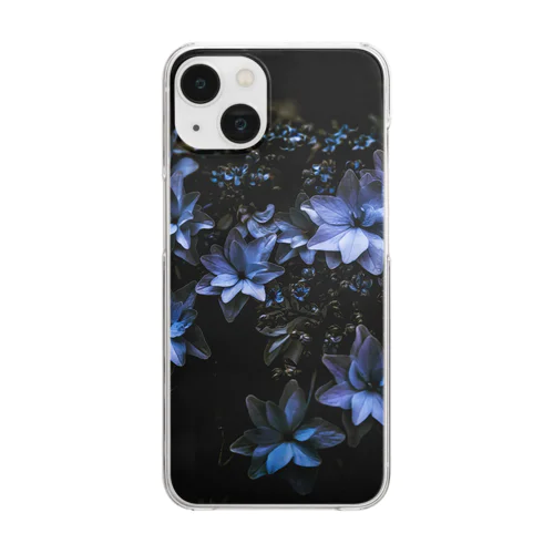 紫陽花 宵闇青藍 Clear Smartphone Case