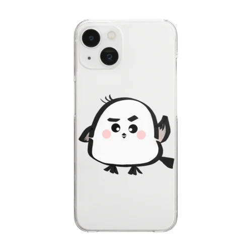 手をあげるシマエナガくん Clear Smartphone Case