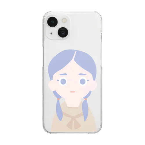 二つ結びの優しいロボット Clear Smartphone Case