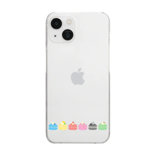 推しカラー×マカロン Clear Smartphone Case