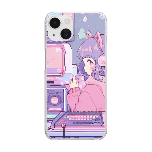 ドット絵  ピンクの少女 Clear Smartphone Case