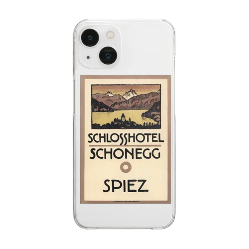 スイス・ベルン州シュピーツのシャトーホテルの古い広告 Clear Smartphone Case
