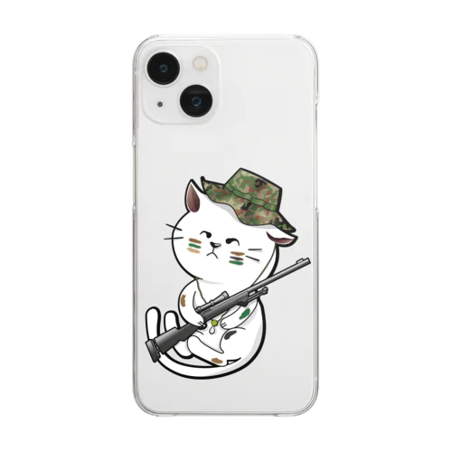 家猫スナイパー Clear Smartphone Case