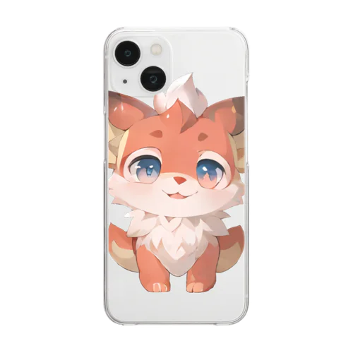 キツネっぽいちびキャラのようななにか Clear Smartphone Case