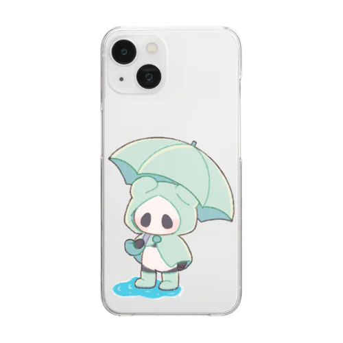 パンダと雨の日 Clear Smartphone Case