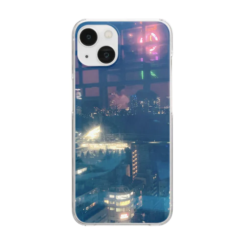 渋谷、夜、プール Clear Smartphone Case