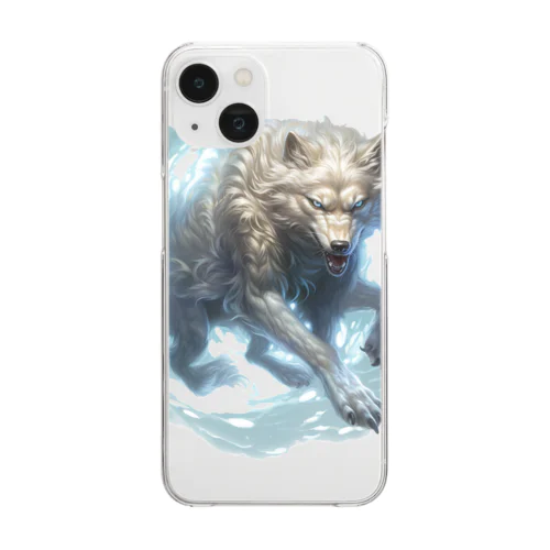 銀色の狼 Clear Smartphone Case