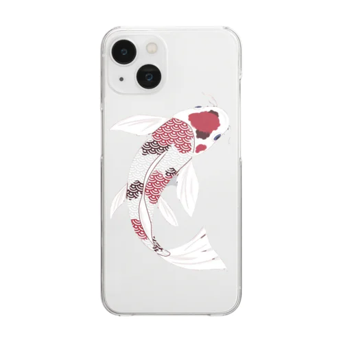 錦鯉seigaiha Clear Smartphone Case