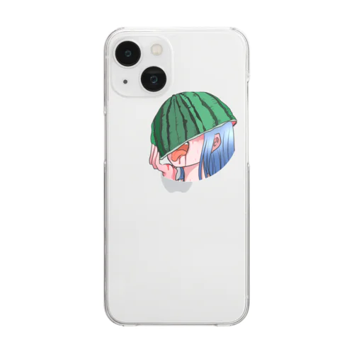 恐怖！スイカ女 Clear Smartphone Case