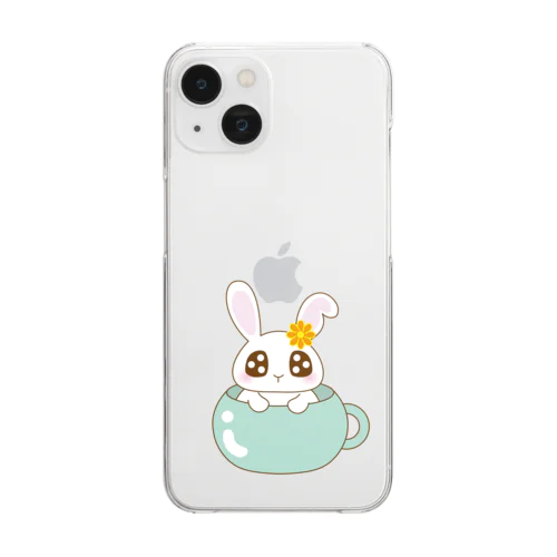 マグカップうさぴょん Clear Smartphone Case