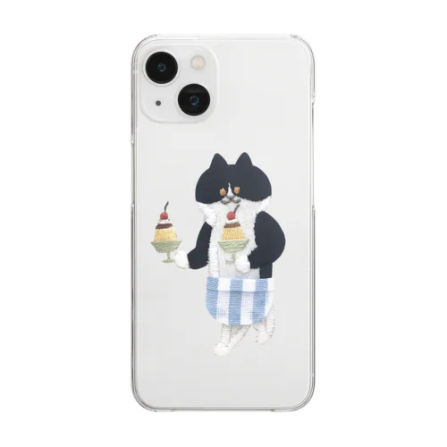 喫茶店の猫（プリンバイトリーダー） Clear Smartphone Case