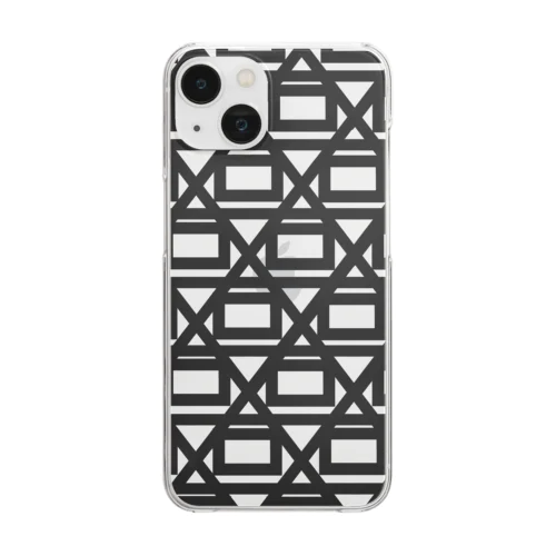 合パターン 黒(Ai Pattern Black) Clear Smartphone Case