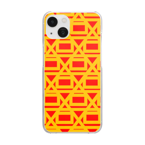 合パターン イエローレッド(Ai Pattern Yellow n' Red) Clear Smartphone Case