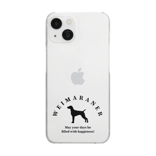 ワイマラナー 　happiness!　【One:Happiness】 Clear Smartphone Case