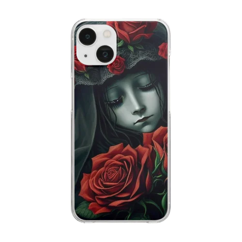 赤い薔薇の休息 Clear Smartphone Case