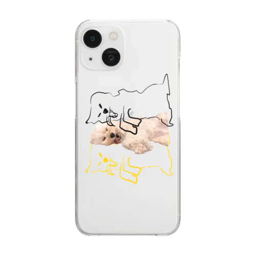 崇められし犬の壁画 Clear Smartphone Case