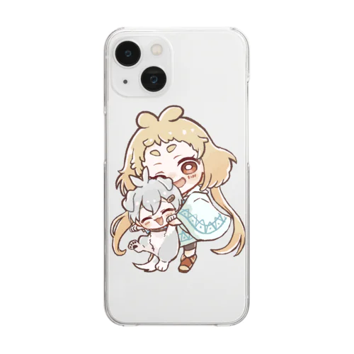 わんコウ＆小人ポンチョ Clear Smartphone Case