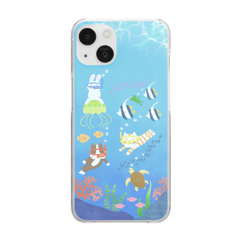 仲良しトリオのダイビング　スマホケース Clear Smartphone Case