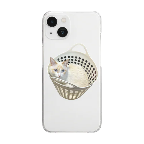 Cat in a basket Clear Smartphone Case