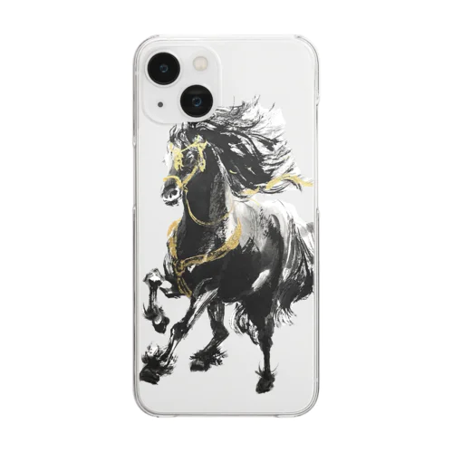 疾走する馬 Clear Smartphone Case