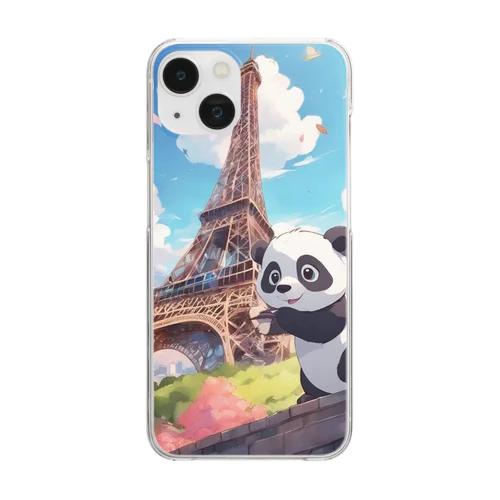 【パリ旅行】パンダくん Clear Smartphone Case