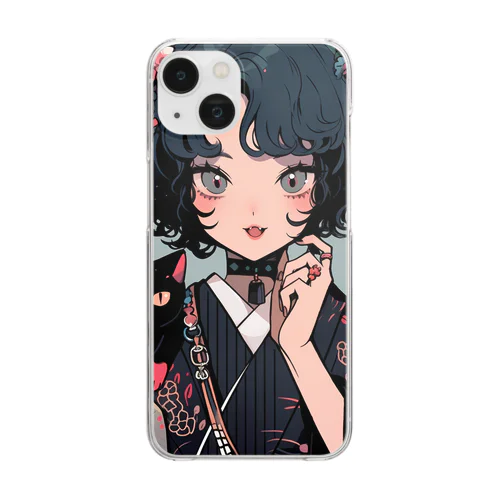 KIMONO CAT OTOME SERIES 着物猫乙女シリーズ012 Clear Smartphone Case