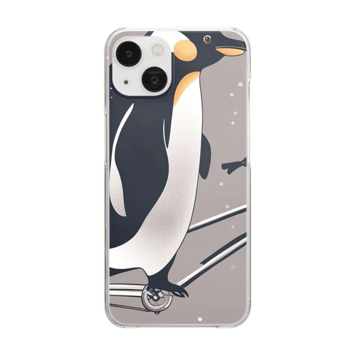 自転車to...大きいペンギン Clear Smartphone Case