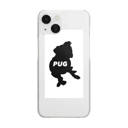 黒パグの小太郎 Clear Smartphone Case