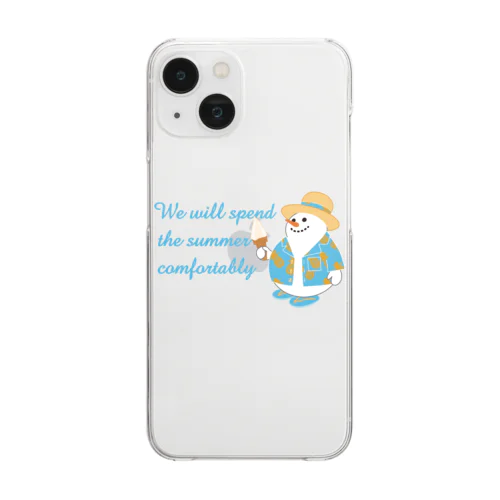 真夏のスノーマン(濃色用) Clear Smartphone Case